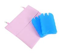 Happyyami Pet Cooling Bag For Rabbit Bunny - Summer Ice Pouch Holder With Cold Pack For Hamster Guinea Pig Chinchilla Cage Accessories - Hot Weather Pink