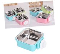 Happyyami Pet Feeding Bowl for Dog Cat Hanging Fixed Stainless Steel Non Tip Feeder for Raised Use Easy Cleaning Food Water Bowl Pet Supplies s