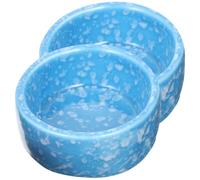 Happyyami Pet Food Bowls Feeding Accessory Ceramic 2pcs Small Easy to Wash and Anti-spill Design for Hamsters and Squirrels for Small Animals and Pet Owners