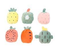 Happyyami Pet Toys for Dogs Cats 6pcs Squeaky Plush Toys Safe Pet Realistic Fruits Design
