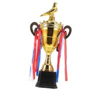 Happyyami Pigeon Trophy Medal Elegant Gold Award Cup with Crown Cap for Sports Tournaments Competitions and Pigeon Racing Peaceful Dove Motif Keepsake Trophy