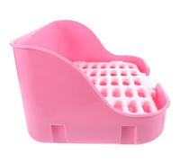 Happyyami Pink Bunny Litter Box Large Capacity Plastic Tray with Detachable Grids Beautiful Design Helps Develop Toilet Habit for Cats and Bunnies in Living Rooms and Parks