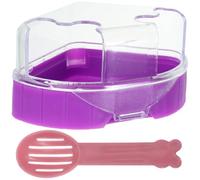 Happyyami Plastic Hamster Bathroom Cage Double Door and Three-sided Design Breathable Abs Material for Hamsters and Small Pets Translucent Construction for Comfortable Pet Sauna Random Color
