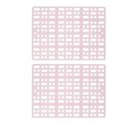 Happyyami Plastic Rabbit Foot Mats Pet Playpen Pads 2 Pcs with 4 Fixed Tabs Sturdy Pink for Cage Use Suitable for Indoor Small Animal Bedding and Protection