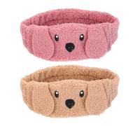 Happyyami Plush Face Washing Hairband, Comfortable Cloth Material Stretchy Size Adjustment 2pcs Random Color for Taking a Bath and Making up