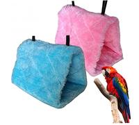 Happyyami Plush Snuggle Hammock for Parrots Cozy Hideaway Cave Bed Soft Thick Encourages Exercise Portable Bilateral Hooks for Pet Birds