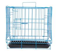 Happyyami Portable Metal Cat Carrier Cage with Ventilation and Spacious Interior for Travel and Outdoor Use Pet Crate with Removable Tray
