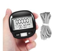Happyyami Portable Step Counter Clip with Large Digital Display, One-button Operation and Daily Walking Goal Setting, Lightweight Plastic Pedometer for Outdoor Fitness and Sport