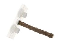 Happyyami Portable Suction Cup Parrot Stand Natural Pepper Wood Training Perch for Pet Birds Climbing and Playing Easy to Install Bird for Budgie and Small Parakeets