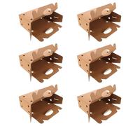 Happyyami Poultry Cardboard Transport Carrier Box 6Pcs with Kraft Leather Handles Ventilated Shipping Box for Reptiles, Small Dogs and Small Animal Travel 12.2X8X5.1