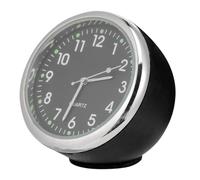 Happyyami Quartz Car Dashboard Clock Mini Adhesive Luminous Analog Clock for Night Driving Black
