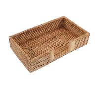 Happyyami Rattan Napkin Holder: Rectangle Wicker Napkin Tray Woven Guest Towel Holder for Restaurant Kitchen Bathroom Paper Towels for Guests 24 x 14 x 5 cm