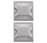 Happyyami Reflective Road Markers 2Pcs Cast Aluminum Outdoor Driveway Reflectors for Enhanced Night Visibility Easy Installation Durable Pavement Safety Studs for Sports Fields