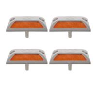 Happyyami Reflective Road Markers Preventing Boundary Crossing and Collisions 4pcs Heavy Duty Aluminum and Abs Wind and Sun Resistant Orange for Traffic Management and Highways