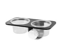 Happyyami Reptile Feeder Water and Food Bowl Strong Suction Cups for Lizard Turtle Gecko and Scorpion Feeding Dish for Terrariums and Aquariums Black Double Basin
