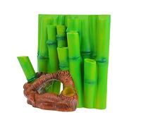 Happyyami Resin Reptile Terrarium Decor Lizard Gecko Snake Turtle Habitat Bamboo Background Safe for Pets Easy to Clean