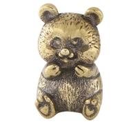Happyyami Retro Miniature Brass Panda Figurine Small Decorative Sculpture for Desktop, Bookshelves and Cabinet Ornamentation