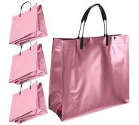Happyyami Reusable Grocery Bags and Special Occasions for Packing Presents 4pcs Glossy Pvc with Large Capacity and Easy to Clean Features, Multipurpose Shopping Tote Bags