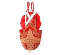 Happyyami Reusable Parrot Diaper Pant for Parakeet and Cockatiel in Red Spandex Material with Bowknot Decor, Easy to Clean and Comfortable Flight Suit with Printed Pattern