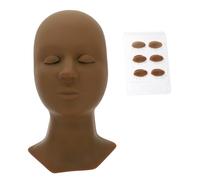 Happyyami Silicone Display Head for Eyelash Extensions 1 Set of Removable Double Eyelid Model Realistic Eyes for Lash Extension Training and Grafting Suitable for Beginners