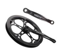 Happyyami Single Ring Bike Crankset 170Mm Crank Arm Length 52T Teeth Iron Material Wear-Resistant Easy to Install Black Crankset for Mountain Bike