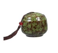 Happyyami Small Ceramic Keepsake Urn for Pet Ashes Elegant Memorial Container for Dogs and Cats Compact Design Secure Closure Green Mini Urn for Pet Remembrance