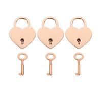 Happyyami Small Padlocks Wishing Lock 3 Sets with Keys Heart Shaped Zinc Alloy Mini Love Locks for Diary Book and Storage Box for Couples in Scenic Spots