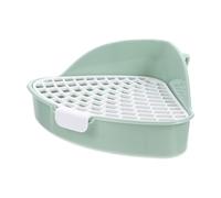 Happyyami Small Pet Corner Toilet for Rabbits and Guinea Pigs, Plastic Bunny Pet Toilet with Double Hook Fixed Design and Detachable Grid, Easy to Disassemble and Prevents Feet from Getting