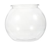 Happyyami Small Round Fish Tank Decorative Items Plastic Handheld Tank for Office Home Desktop Aquarium Decor