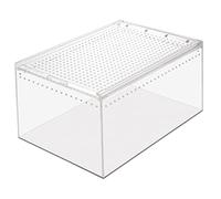 Happyyami Snail Home Critter Keeper Enclosure Feeding Incubator Leak Box for Tarantula Small Reptiles Lizards Frogs Corn Snakes Habitat Feed Bin