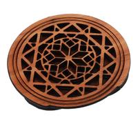 Happyyami Solid Wood Guitar Soundhole Cover with Dark Geometric Pattern Acoustic and Electric Guitar Feedback Reducer Compact Buffer Block for Noise Control Easy to Install