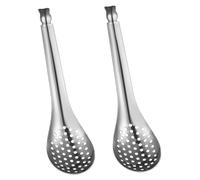 Happyyami Spherification Spoon, Stainless Steel Caviar Spoon, Small Slotted Perforated Bar Egg Strainer to Take Out Olives Capers for Caviar, Egg Whites and Yolks Separated