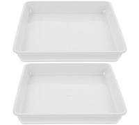 Happyyami Square Plant Pot Tray 8.7 Inch Resin Drip Tray for Indoor Outdoor Use Square Drainage Saucer to Protect Surfaces and Retain Moisture