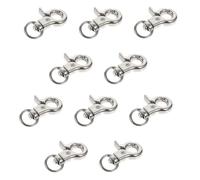 Happyyami Stainless Steel Bird Cage Door Buckle Locks Silver Metal Safety Clips 10pcs Compact and Convenient Clips for Parrot and Pet Birds, Suitable for A Variety of Cages