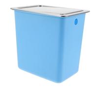 Happyyami Stainless Steel Countertop Embedded Trash Can with Swing Lid Built-in Waste Chute Bin for Kitchen Bathroom Restaurant Hotel Space-saving Cabinet Embedded Bin