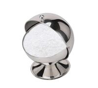 Happyyami Stainless Steel Spherical Sugar Bowl with Lid Creative Flippable Fondant Storage Box Seasonal Condiment Container for Home Kitchen Dining Table Use