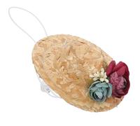 Happyyami Sun Hat for Small Dogs and Cats Woven Cap for Parties and Photo Shoots Adorable Costume Accessory for Puppies Fun and Charming Headwear