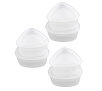 Happyyami Sushi Mold Maker Set in White Triangle 6pcs Rice Moulds Includes 3 Large and 3 Small for Easy Onigiri Making for Household Use and Sushi Restaurants