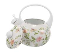 Happyyami Thickened Enamel Tea Kettle for Stovetop Induction Hob Whistling Water Pot for Home Office Compatible with Gas Stove and Open Fire for Brewing Tea and Hot Water