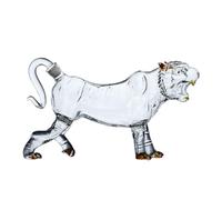 Happyyami Tiger Shaped Glass Wine Bottle 500ml Creative Whiskey Decanter for Home Bar Decorative Household Vodka Bottle