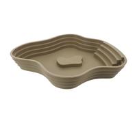 Happyyami Tortoise Bathing Pool with Ramp, Large Brown-Green Plastic Soaking Bowl, Water Tub for Lizards and Reptiles, Terrarium Habitat Accessory for Outdoor Use