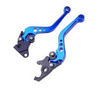 Happyyami Universal Adjustable Motorcycle Brake and Clutch Lever Set 6-Gear Blue Alloy Hand Grip Handlebar for Motorbike Controls with Protector Compatible for Motorcycle Repair
