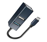 Happyyami USB C Multi Port Hub Adapter Aluminum Alloy Expansion Transfer Dock Portable Computer Accessory for Enhanced Connectivity Compatible with Laptops and Devices