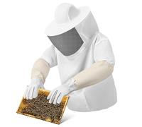 Happyyami Ventilated Beekeeper Suit with Zippered Veil and Elastic Cuff Gloves Full Protection Lightweight Breathable Fabric for Men and Women Beekeeping Work Clothes