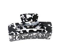 Happyyami Vintage Black and White Cow Print Hair Claw Clip for Women Stylish Headdress Hair Accessory for Weddings Parties and Photography Comfortable Design for Easy Wear Every Day