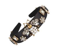 Happyyami Vintage Pearl Rhinestones Headband for Women Elegant Jeweled Hair Accessories Lightweight Comfortable Fit Unique Gothic Style for Parties and Special Events