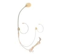 Happyyami Wired Headworn Microphone Earset with Over-Ear Design, Portable Condenser Headset Mic for Church Services and Tour Guides, Beige Color