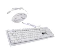 Happyyami Wired USB Gaming Keyboard and Mouse Set Mechanical Feel Luminous Backlit Computer Keyboard Mouse Combo White for PC Gaming and Work