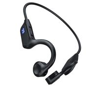 Happyyami Wireless Neck Hanging Earphone for Running with Intelligent Digital Display, Comfortable Abs Material On-ear Headphones, Rechargeable and Waterproof Black Earphones for Sports