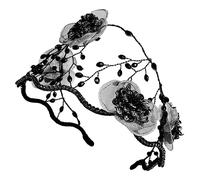 Happyyami Womens Rhinestone Headband Vintage Lace Hair Accessory for Weddings Proms Parties Elegant Floral Design Lightweight Comfortable for Brides